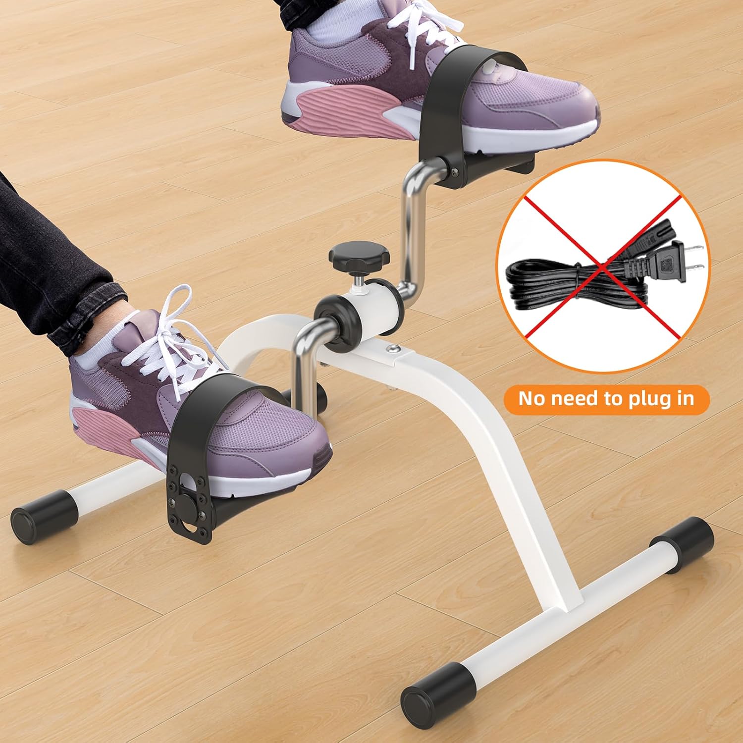 LUBBYGIM Under Desk Bike Pedal Exerciser, Non-Electric Mini Exercise Bike for Seniors, Adjustable Resistance Foot Desk Cycle for Arm & Leg Recovery, Physical Therapy, Easy to Use at Home - Image 2