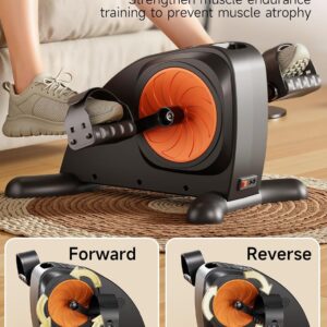 Mini Exercise Bike, Portable Under Desk Cycle Bike with 12 Adjustable Speeds for Arm/Leg Exercisers, Low-Impact Cardio Cycling Equipment, Remote Control & LCD Display Inner Thigh Exerciser