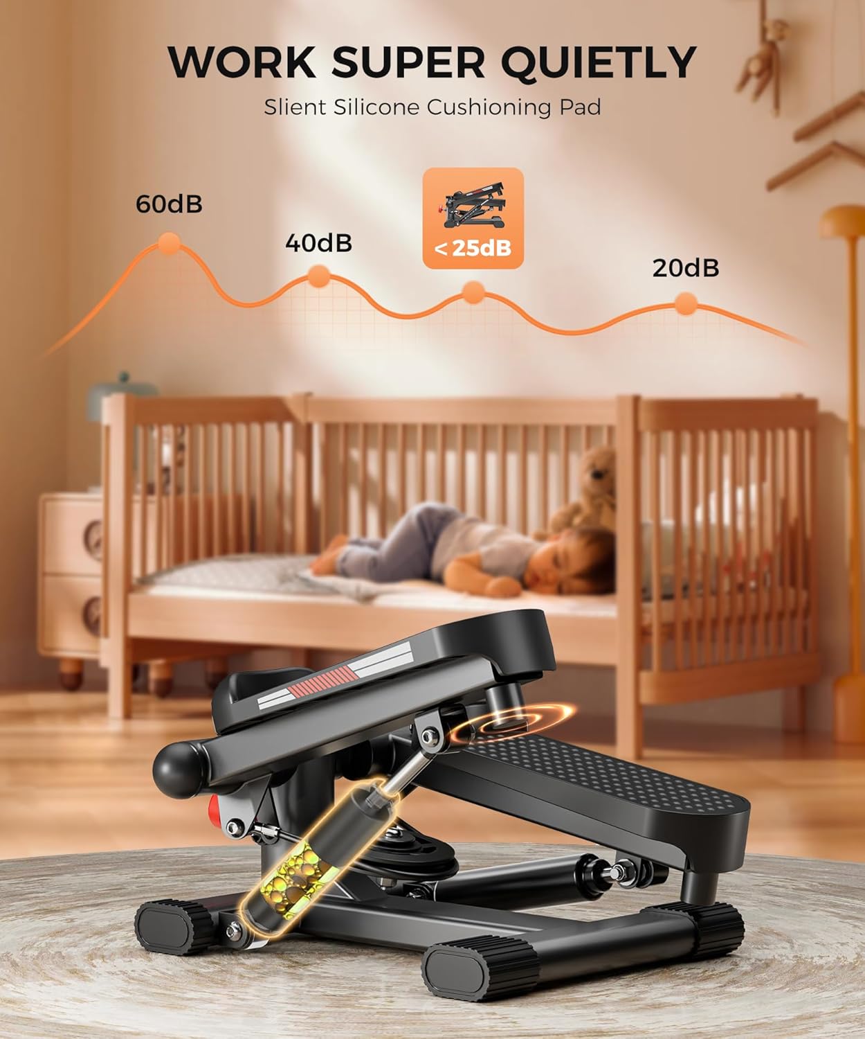 Mini Stepper with Hydraulic Fitness Stair Stepper for Home Workouts - Image 6