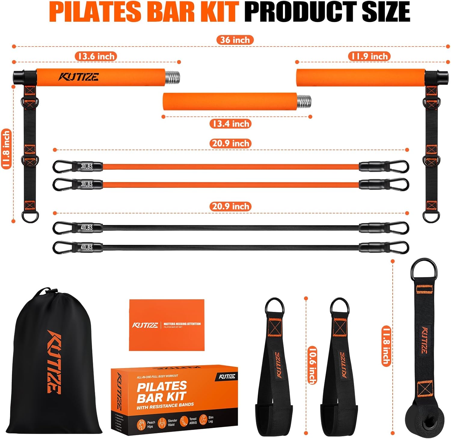 Pilates Bar Kit with Resistance Bands, Pilates Equipment, Multifunctional Pilates Bar for Women & Men, Pilates kit for Hip, Back, Arm, Full-Body Workouts, Home Gym Strength Training Equipment - Image 4