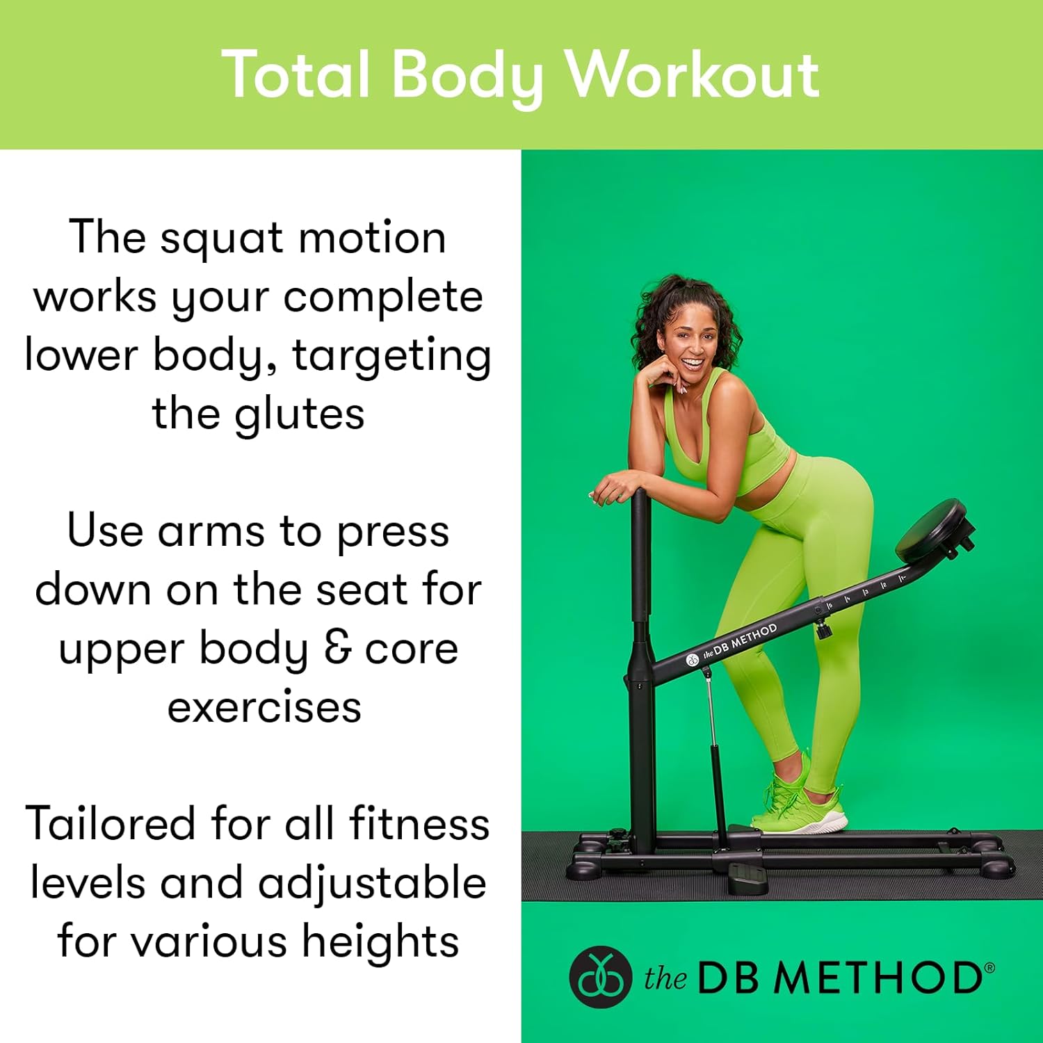 The DB Method Squat Machine, Workout Equipment for Home Gym, Exercise Leg and Glutes, Low Impact Lower Body Fitness Workouts, Training for Total-Body, Easy Setup, Foldable for Storage - Image 6