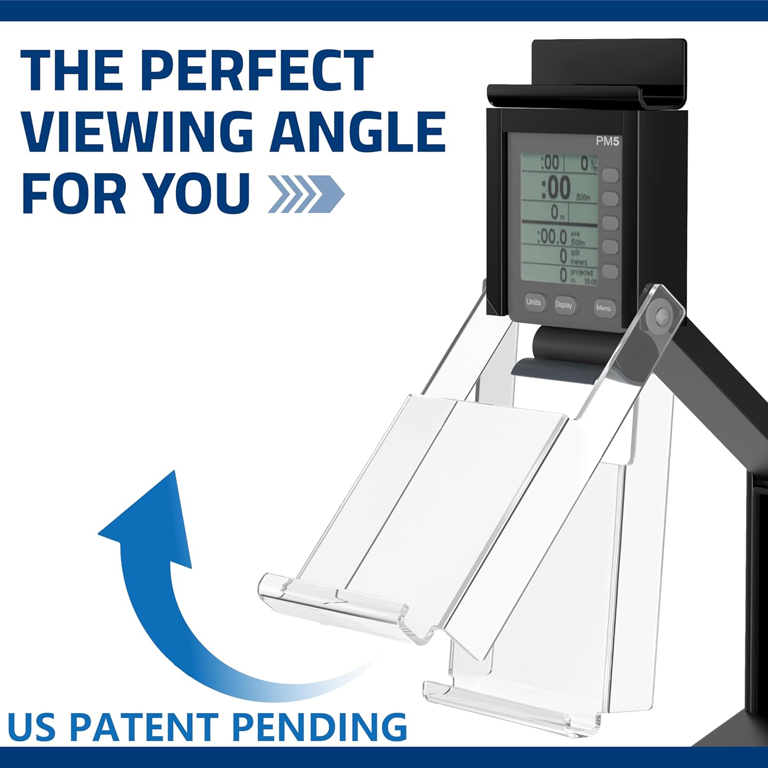Phone & Tablet Holder Compatible with Concept 2 Rowing Machine & Skierg with PM5 Monitor, Rower Accessories, 2-in-1 Phone & Tablet Mount Stand for Model D&E and Rowerg, NOT for PM3/PM4, Patent Pending - Image 2