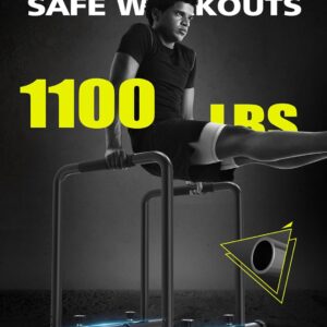 Dripex 1100lbs Adjustable Dip Bar Heavy Duty Steel Dip Station, Home Dip Stand with Two Safety Connectors, Parallel Bars Dip Equipment for Calisthenics, Strength Training