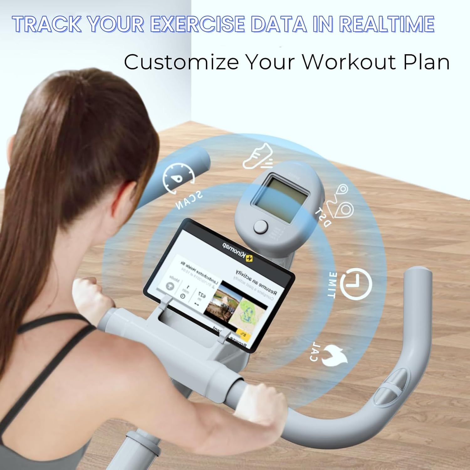 NAYSAYE Exercise Bike, Adjustable Stationary Bikes with Smartphone Mount, Professional Exercise Bike with Digital Pulse Display for Home and Office - Image 2