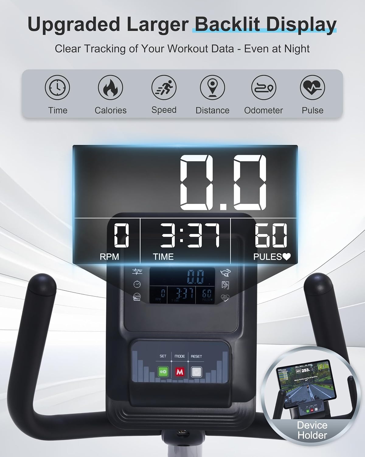 Recumbent Exercise Bike, Recumbent Bike for Home with Smart Workout APP - Recumbent Bikes with Ergonomic Backrest and Comfort Seat, 420LBS Weight Capacity, Larger Backlit Display - Image 6
