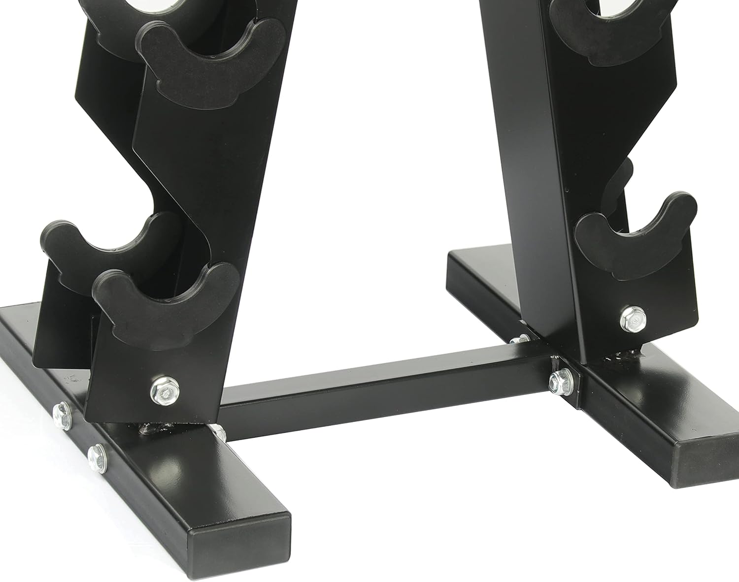 150 Pound Hex Dumbbell Set with Rubber Coated Dumbbells and Rack - Image 8