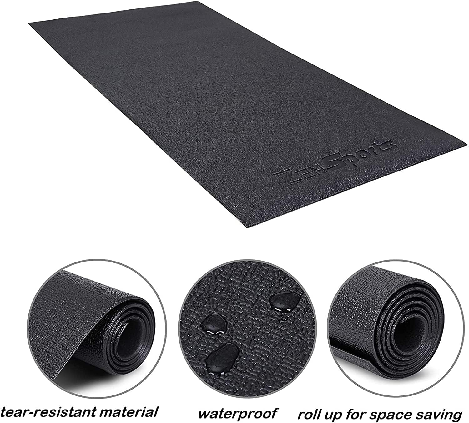 ZENY Exercise Equipment Mat 96''x38'', Exercise Bike, Elliptical, Treadmill Mat, Bike Trainer Pad for Gym Equipment Floor Protector, 6mm Thick - Image 6