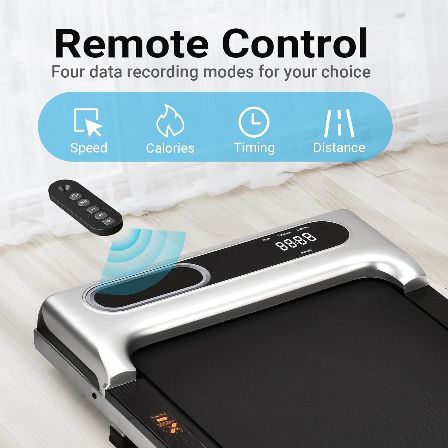 Walking Pad Treadmill, 2 in 1 Under Desk Treadmill, 2.5 HP Portable Walking Pad with Remote Control and LED Display, Walking Jogging Machine with 265 lbs Capacity - Image 4