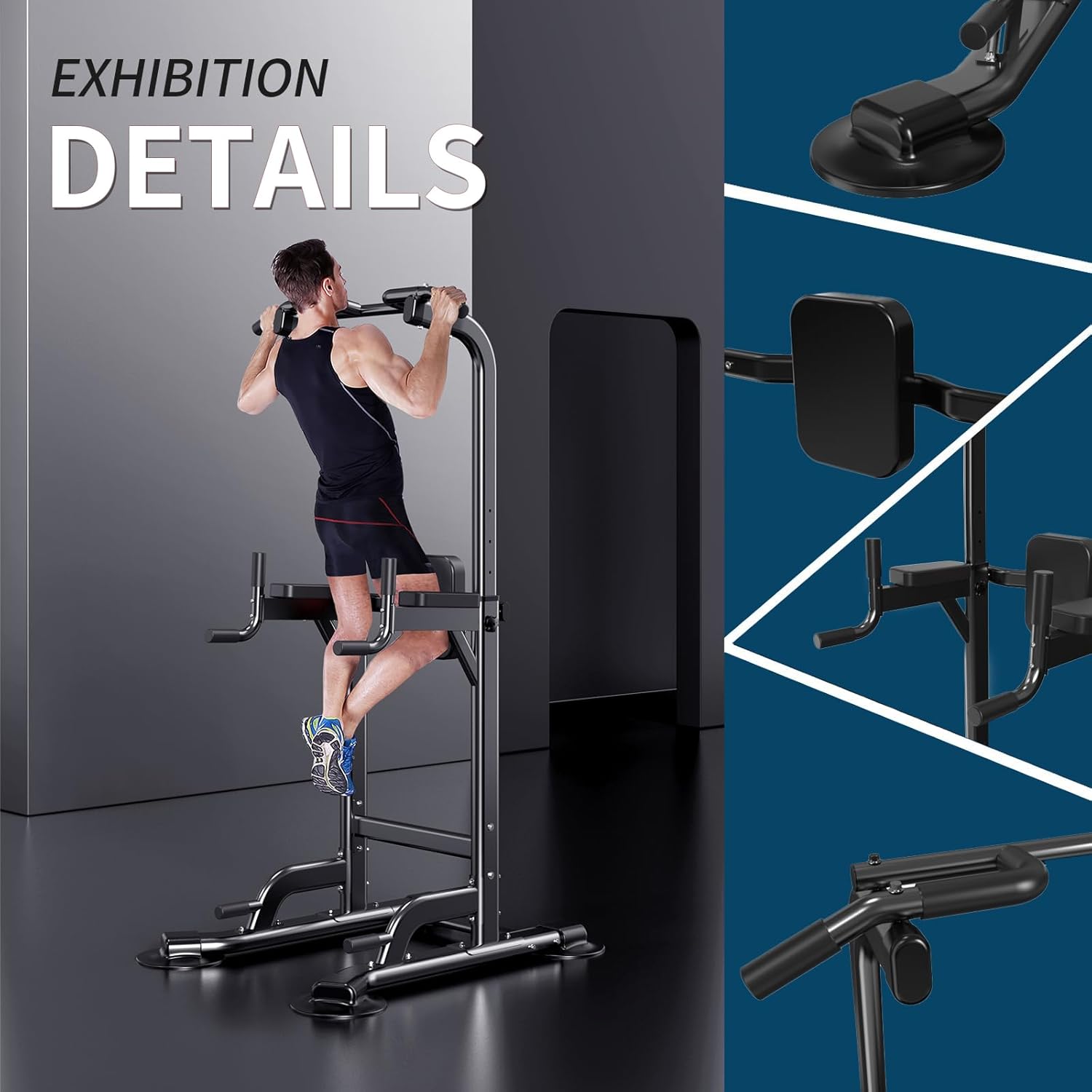 Power Tower Adjustable Height Pull Up & Dip Station Multi-Function Home Strength Training Fitness Workout Station for Home Gym - Image 4