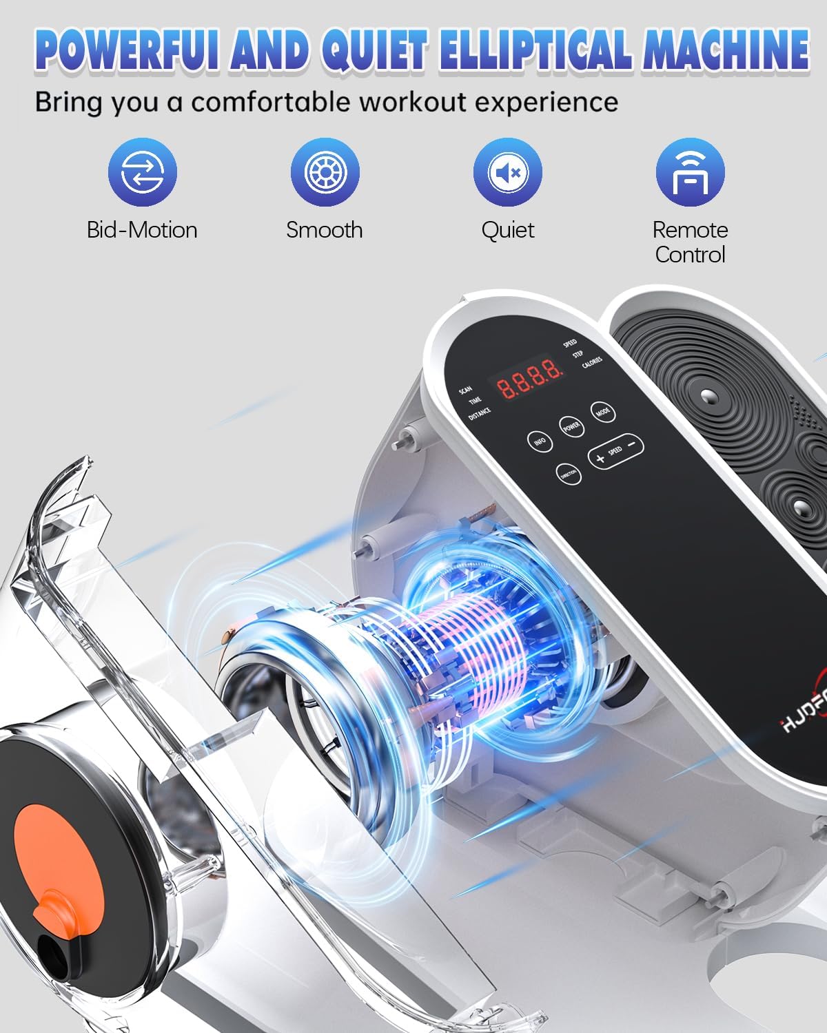 Under Desk Elliptical Machine, Electric Ellipse Leg Exerciser as Seen on Tv for Seniors with 10 Adjustable,Pedal Exerciser,Exercise Equipment for Home - Image 2