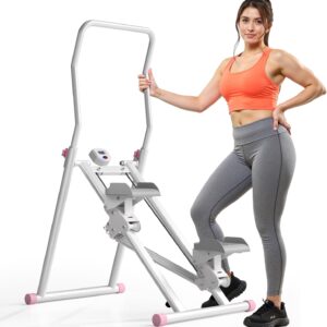 MOMODA Stair Stepper Resistance Adjustable Folding Vertical Climber Machine for Home Gym Full-Body Workout