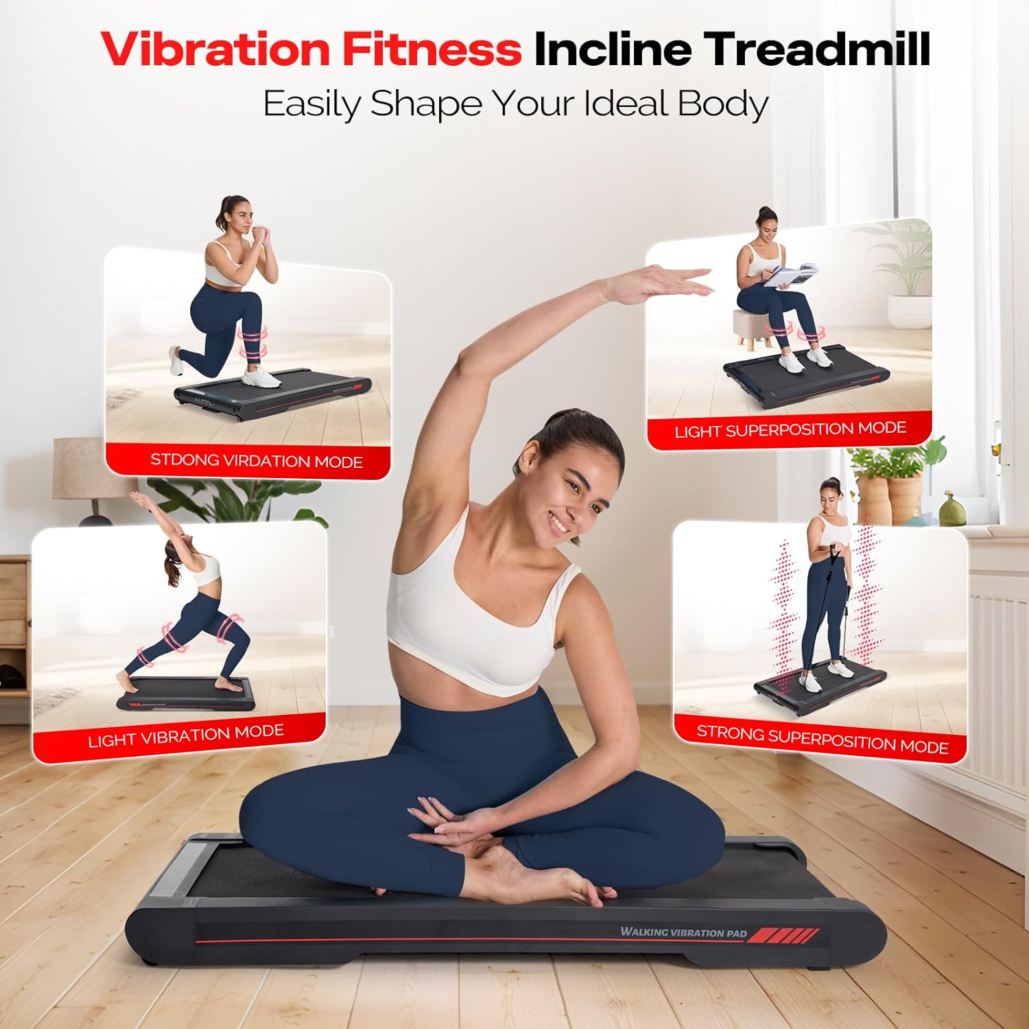 Sperax Walking Treadmill Pad with APP, 3 in 1 Under Desk Treadmill, 400W Low Noise Walking Vibration Pad with Remote Control,Portable Treadmills for Home Office - Image 4