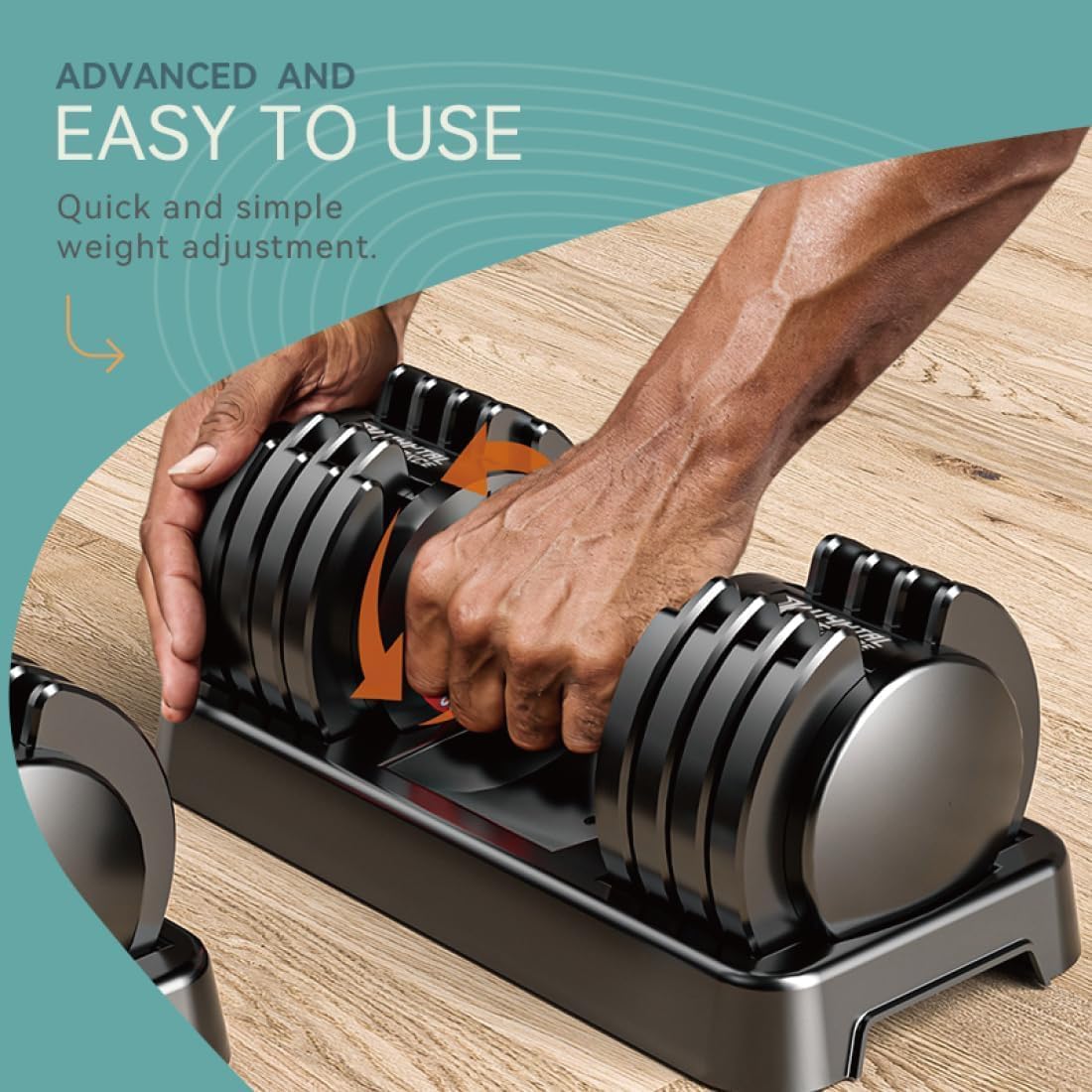 25/55lbs Adjustable Dumbbells Set, Dumbbells with Anti-Slip Metal Handle for Exercise & Fitness Fast Adjust Weight for Full Body Workout Fitness - Image 7