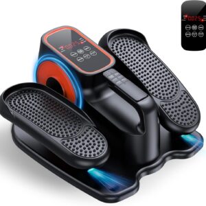 Under Desk Elliptical, Ellipse Leg Exerciser While Sitting for Seniors, Quiet Portable Electric Seated Pedal Exerciser with Remote Control and 12 Adjustable Speeds for Home Office