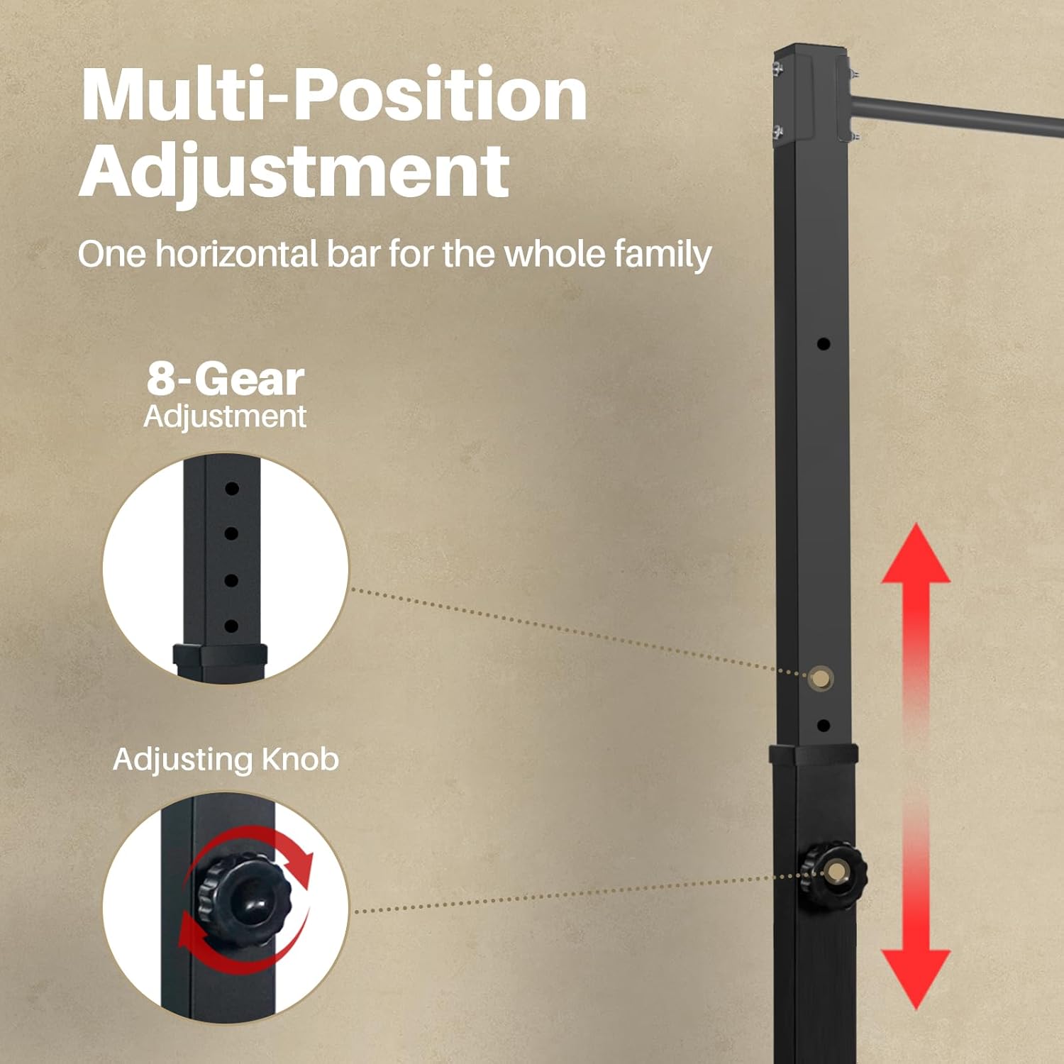 Pull Up Station, Bongkim Power Tower Portable Pullup Bar Station, Pull Up Bar for Home Gym, Pull Up Tower Station 330LBS - Image 5