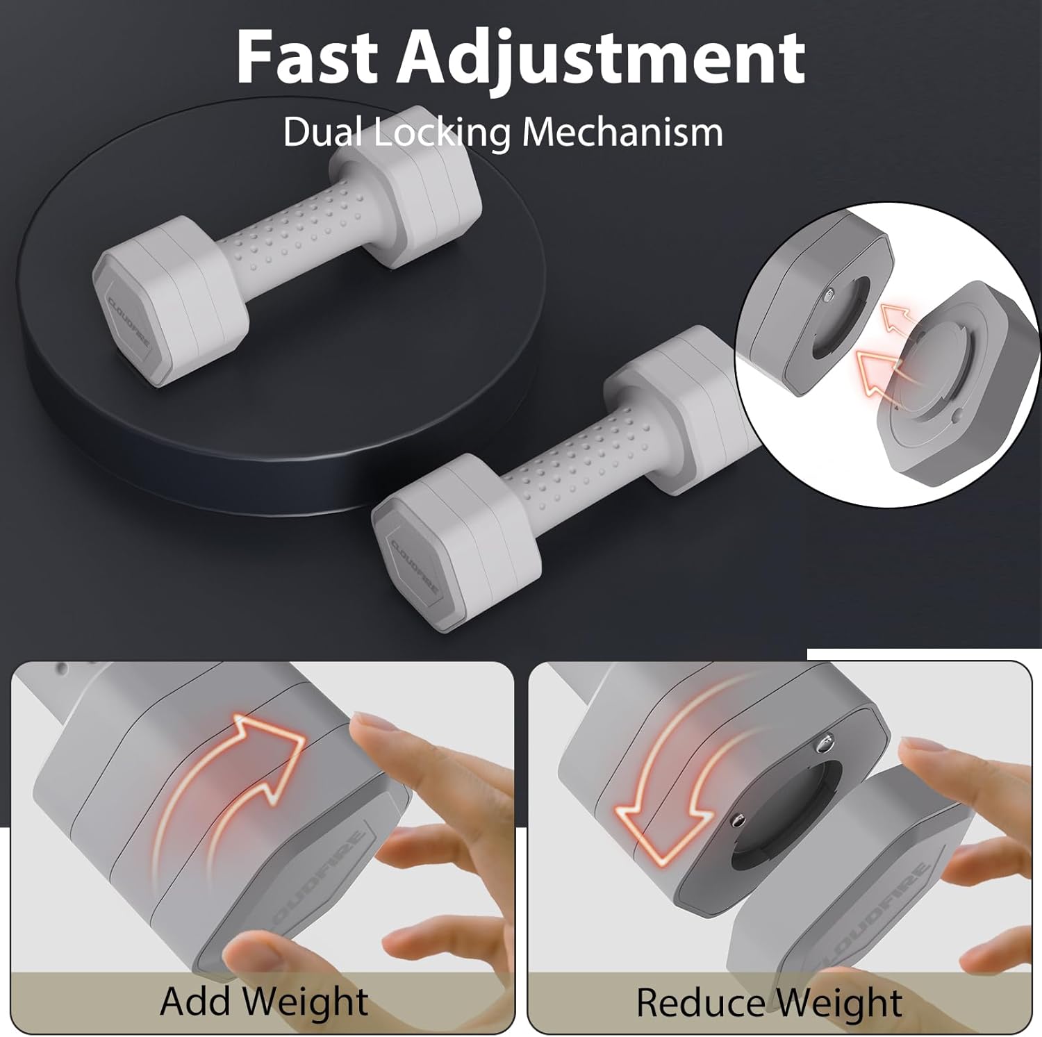 Adjustable Dumbbell Set of 2, 4 in 1 Free Weights Dumbbells Set, Hand Weights for Women at Home, 5 lb Dumbbells Set with Non-slip Comfort Handle for Home Gym Exercise Workout Training - Image 6