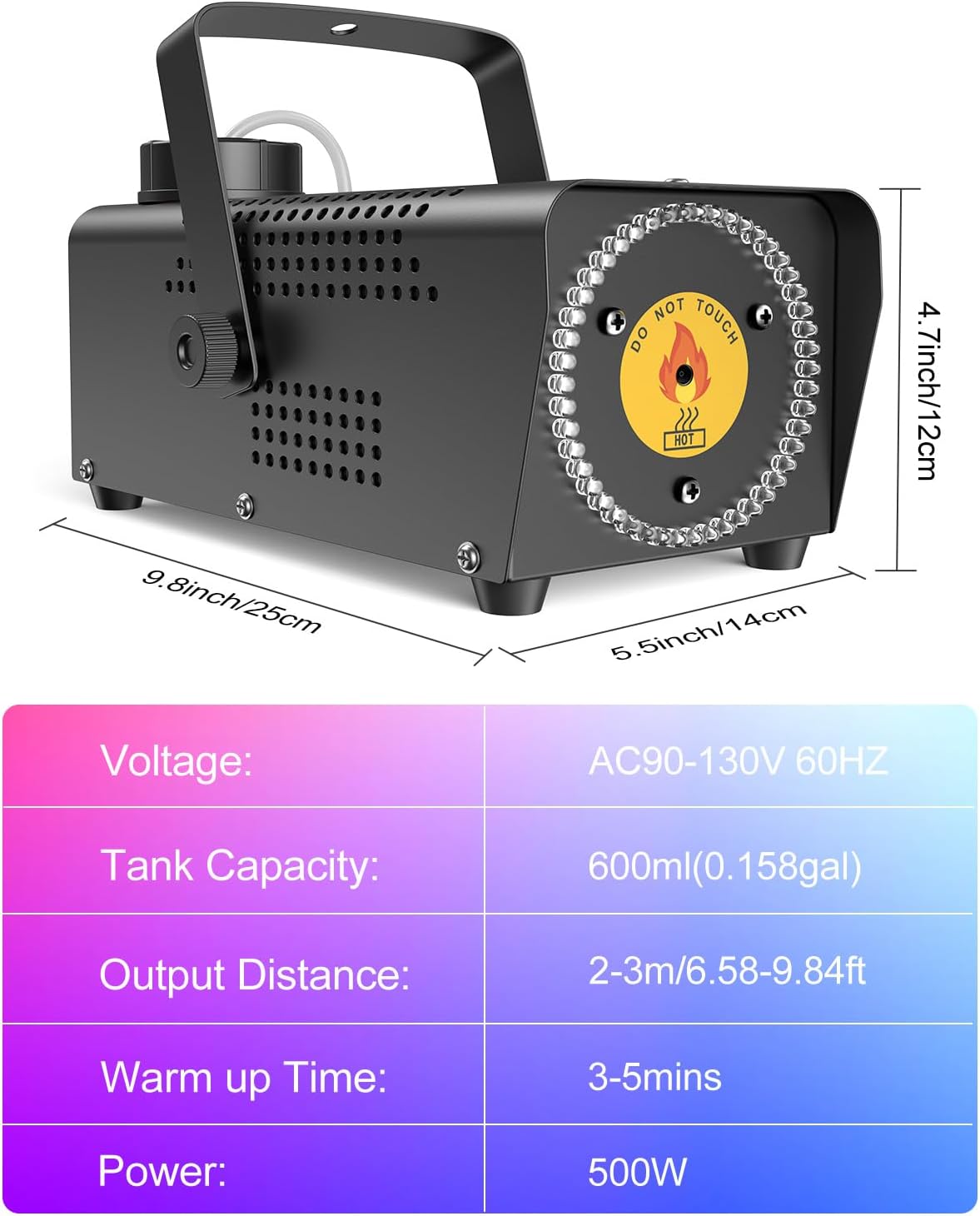 Fansteck Fog Machine, Smoke Machine with 45 LED Lights, 2000CFM Smoke Machine Fog with Wireless Remote Control Portable for Outdoor, Parties, Stage Effect, Indoor, Disco, Halloween, RGB Lighting - Image 7