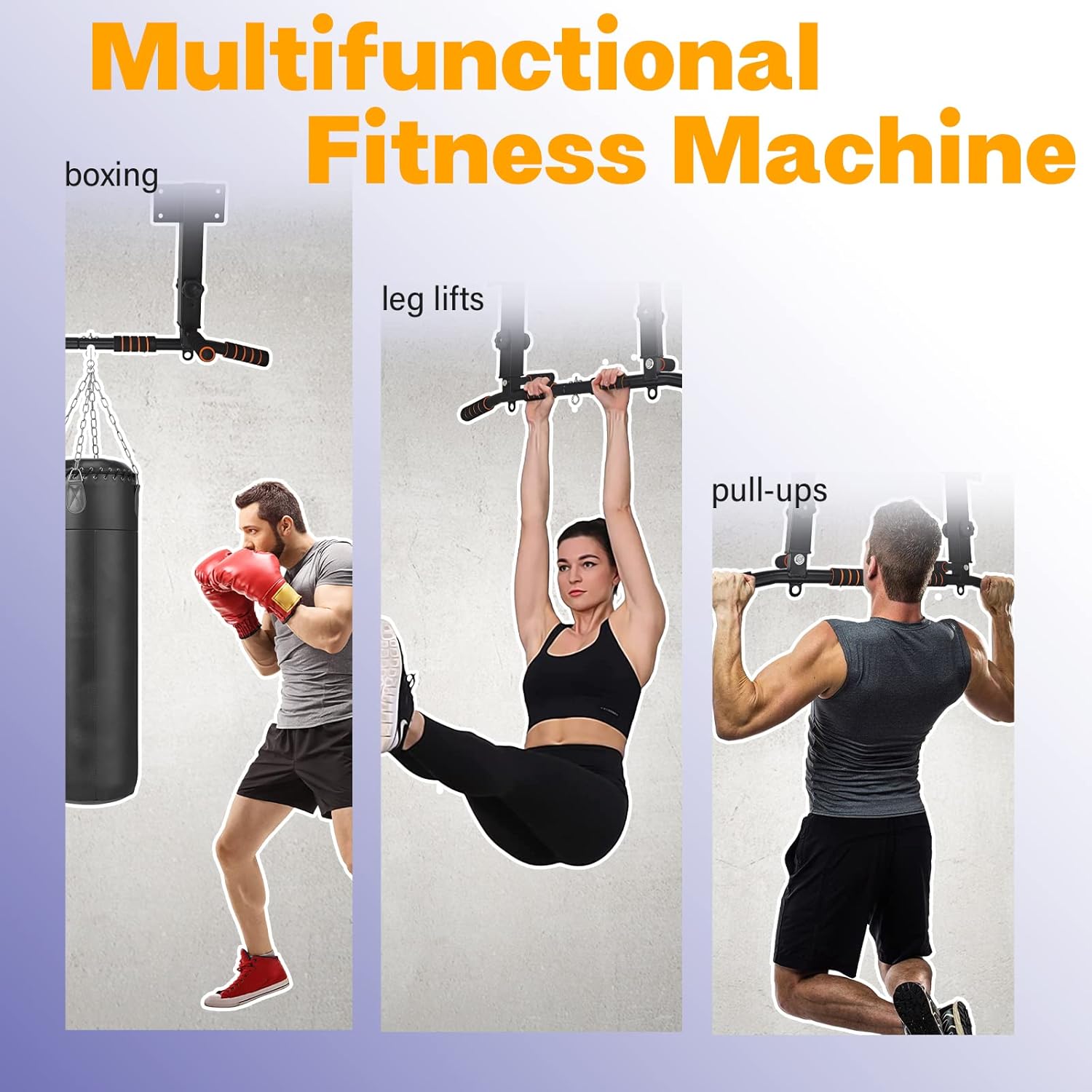BDL Wall Mounted Pull Up Bar Chin Up bar Multifunctional Dip Station for Indoor Home Gym Workout, Power Tower Set Training Equipment Fitness Dip Stand Supports to 440 Lbs - Image 2