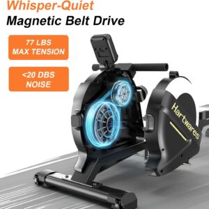 Rowing Machines for Home,Hartwares Magnetic Rowing Machine with 77lbs High Resistance Rowing Machine,16 Levels of Quiet Resistance,Rower Machine for Home Row Machine,App Compatible,LCD Monitor