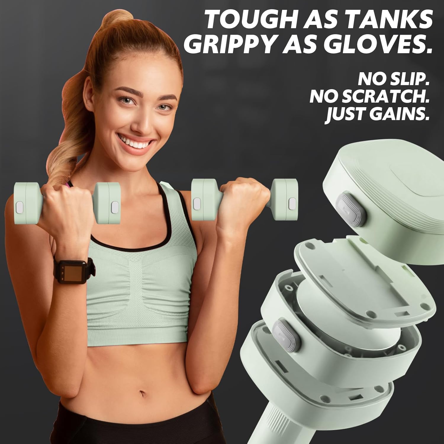 Adjustable Dumbbell Set of 2, 4 in 1 Free Weights Dumbbells Set for Women with Fast Adjustment, Each 2lb 3lb 4lb 5lb Hand Weights Set for Home Gym & Outdoor Exercise Training - Image 8