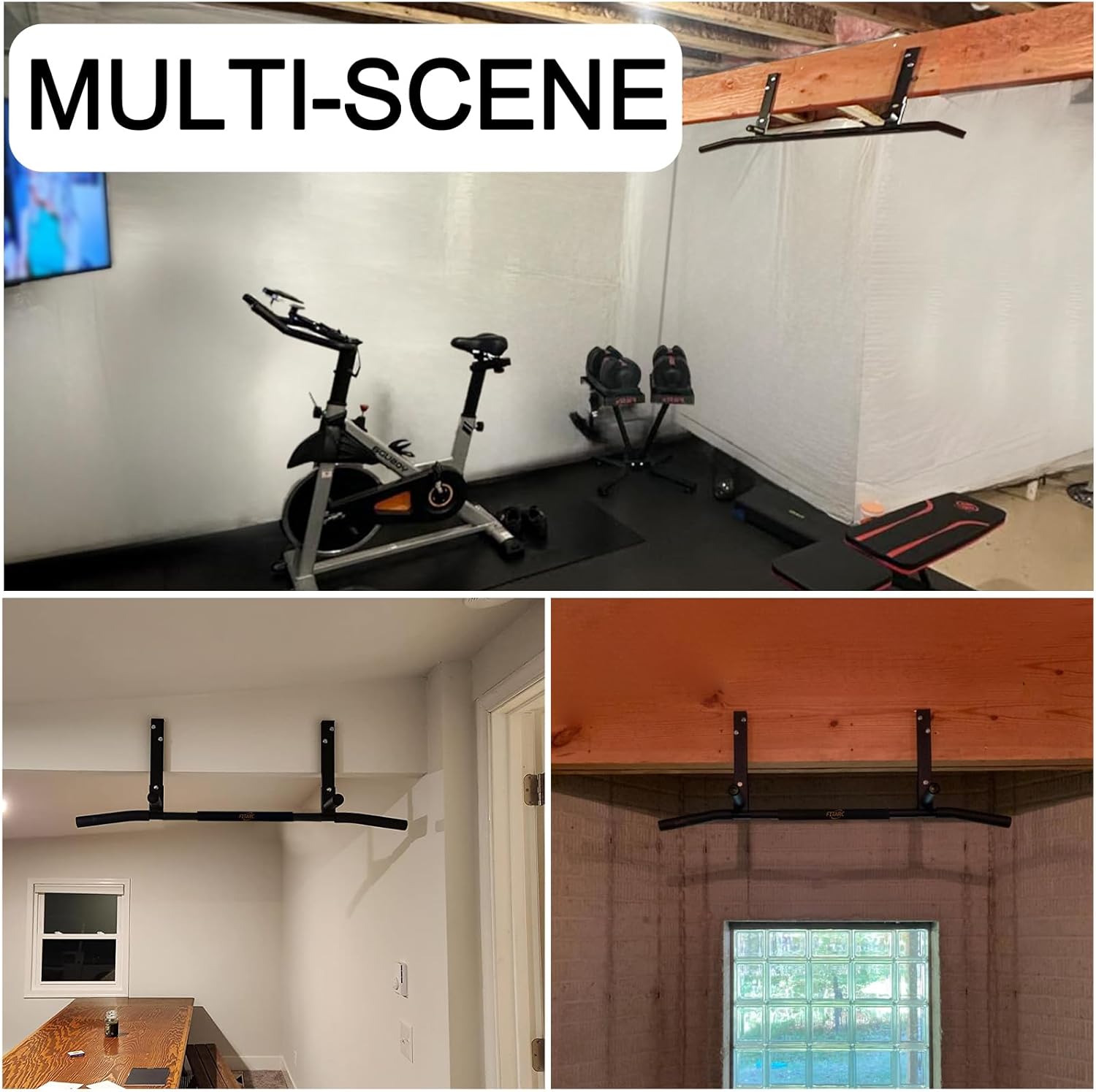 Fitarc Joist Mount Pull Up Bar, Chin Up Bar Ceiling Mount, Heavy Duty, Workout for Home Gym, 42 inch Wide -Patent Pending - Image 5