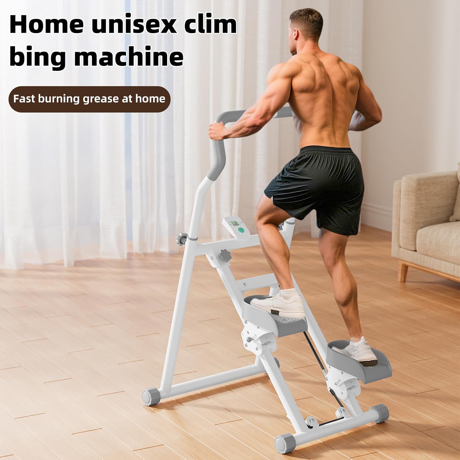Adjustable Stair Stepper for Home Exercise, 3-in-1 Folding Cardio Step Machine with Handlebar & Oversized Pedals, 90% Pre-Assembled Stair Climber for Indoor Fitness - Image 3