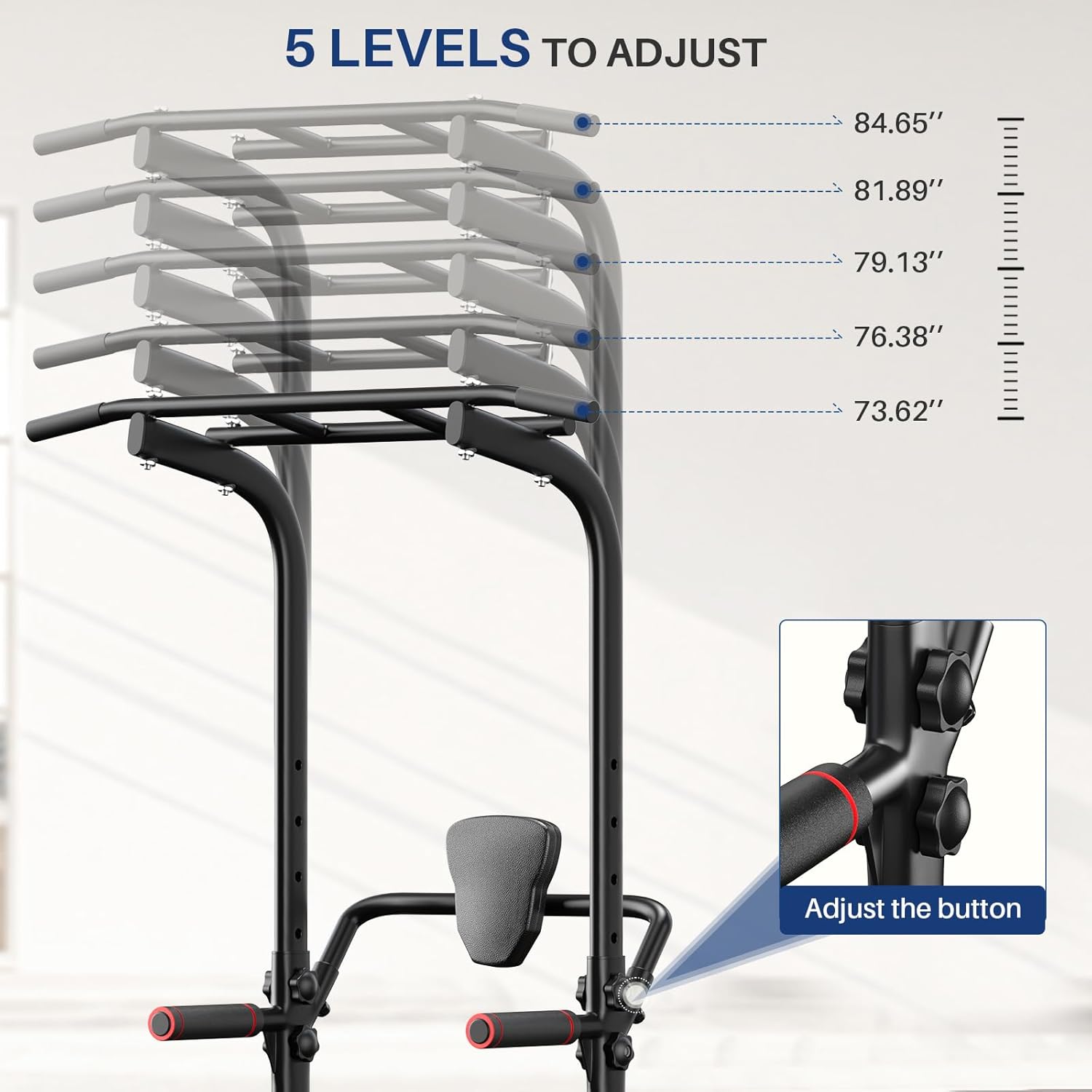 BangTong&Li Power Tower, Pull Up Bar Dip Station/Stand for Home Gym Strength Training Workout Equipment - Image 6