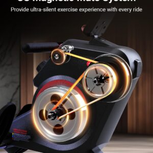 HARISON Rowing Machines for Home, Magnetic Rower Machine with US Mute System, Bluetooth, App Supported, Smooth & Quiet Slide Rail,350 LB Weight Capacity and Free Courses