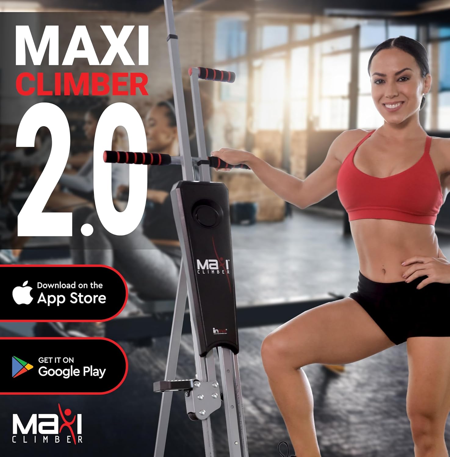 MaxiClimber 2.0 Vertical Climber ERS (Elastic Resistance System) - Easy to Assemble, Folding Exercise Machine Combines Cardio & Strength Training for a Low Impact, Full Body Workout - Free Fitness App - Image 2