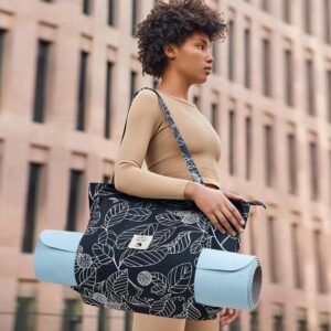 WLLWOO WLLWOO Yoga Bags for Women with Yoga Mats Bags Carrier Carryall Canvas Tote for Pilates Shoulder for Travel Office Beach Workout