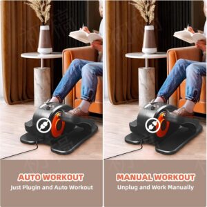 ESL Under Desk Elliptical – Portable Leg Exerciser for Seniors, Compact Seated Elliptical with Remote Control, LCD Display Electric Elliptical Trainers