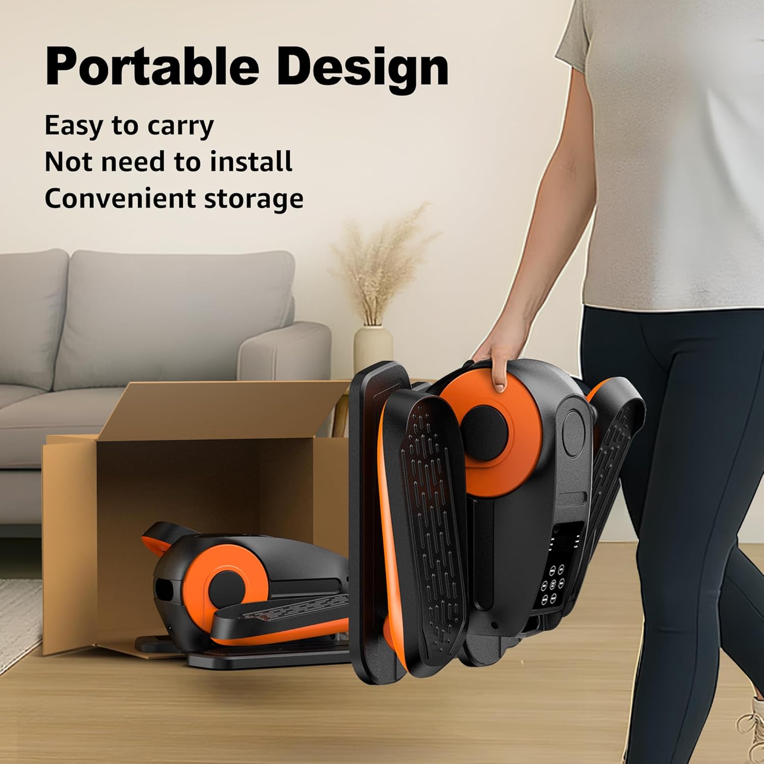 Under Desk Elliptical, Electric Leg Exerciser as Seen on TV for Seniors with 12 Adjustable Speed, Quiet Portable Electric Seated Pedal Exerciser Machine with Remote Control for Home Office - Image 7