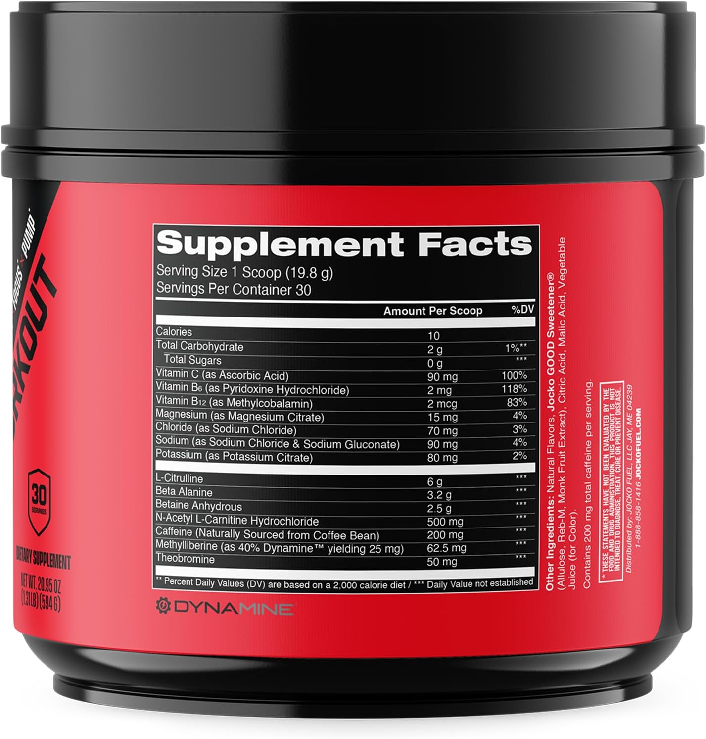 Jocko Fuel Pre Workout for Men & Women - High Stim Low Sugar Blend with Beta Alanine + L-Citrulline, Support Muscle Pump, Energy, & Recovery, 200mg of Caffeine Fruit Punch, 30 Servings 1.31lbs (594 G) - Image 2
