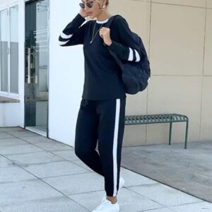Aloodor Sweatsuit for Women 2 Piece Outfits for Womens Crewneck Sweatshirts Pullover