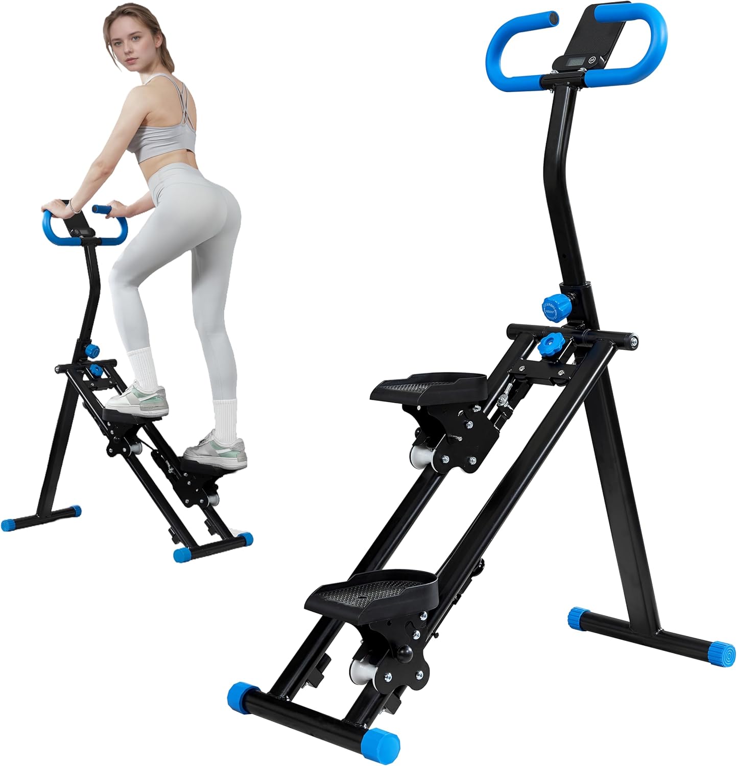 Stair Stepper for Home,Vertical Climber Workout Machine,Stair Stepper with Handlebar for Full-Body Exercise Stair Stepper with Stable Frame Adjustable Handlebar (Blue)