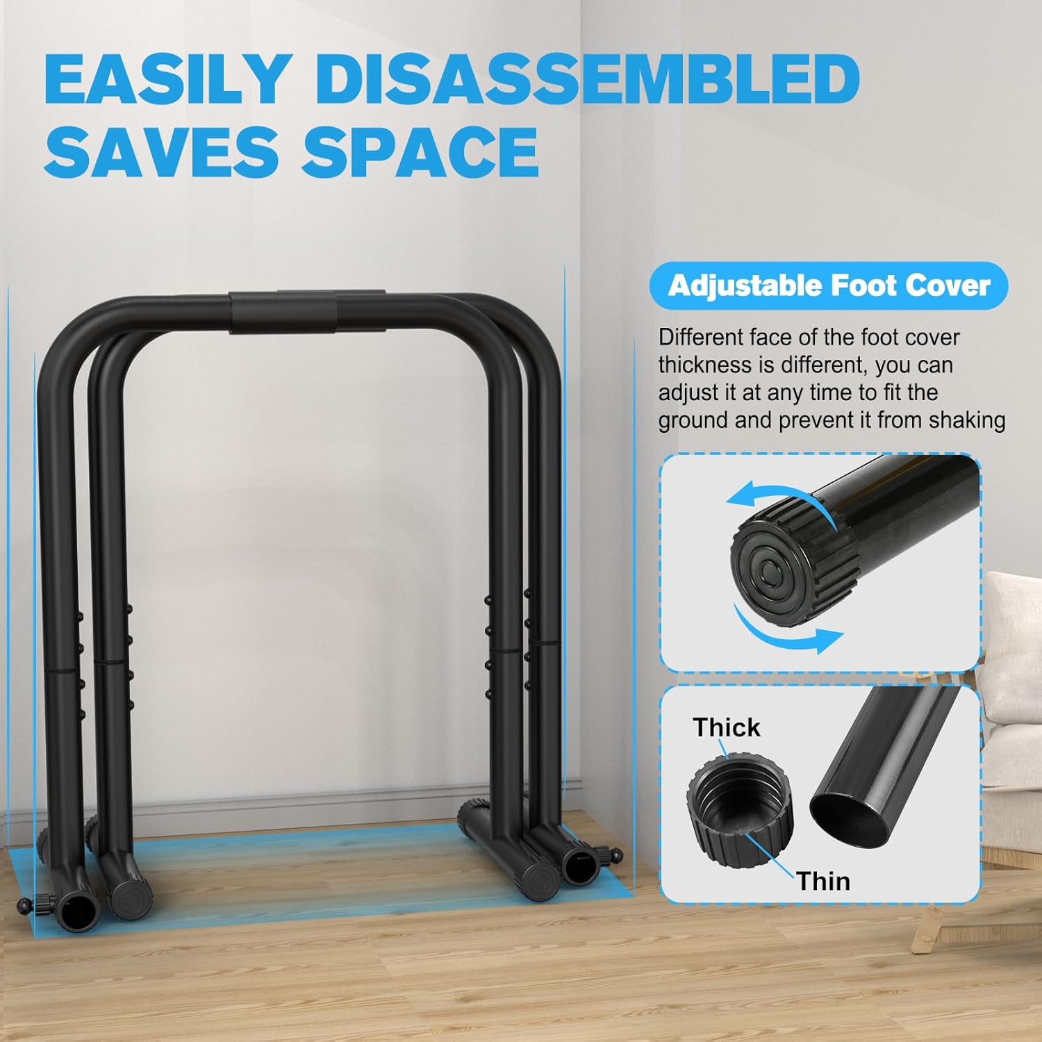 RELIFE REBUILD YOUR LIFE Dip Station Functional Heavy Duty Dip Stands Fitness Workout Dip bar Station Stabilizer Parallette Push Up Stand - Image 6