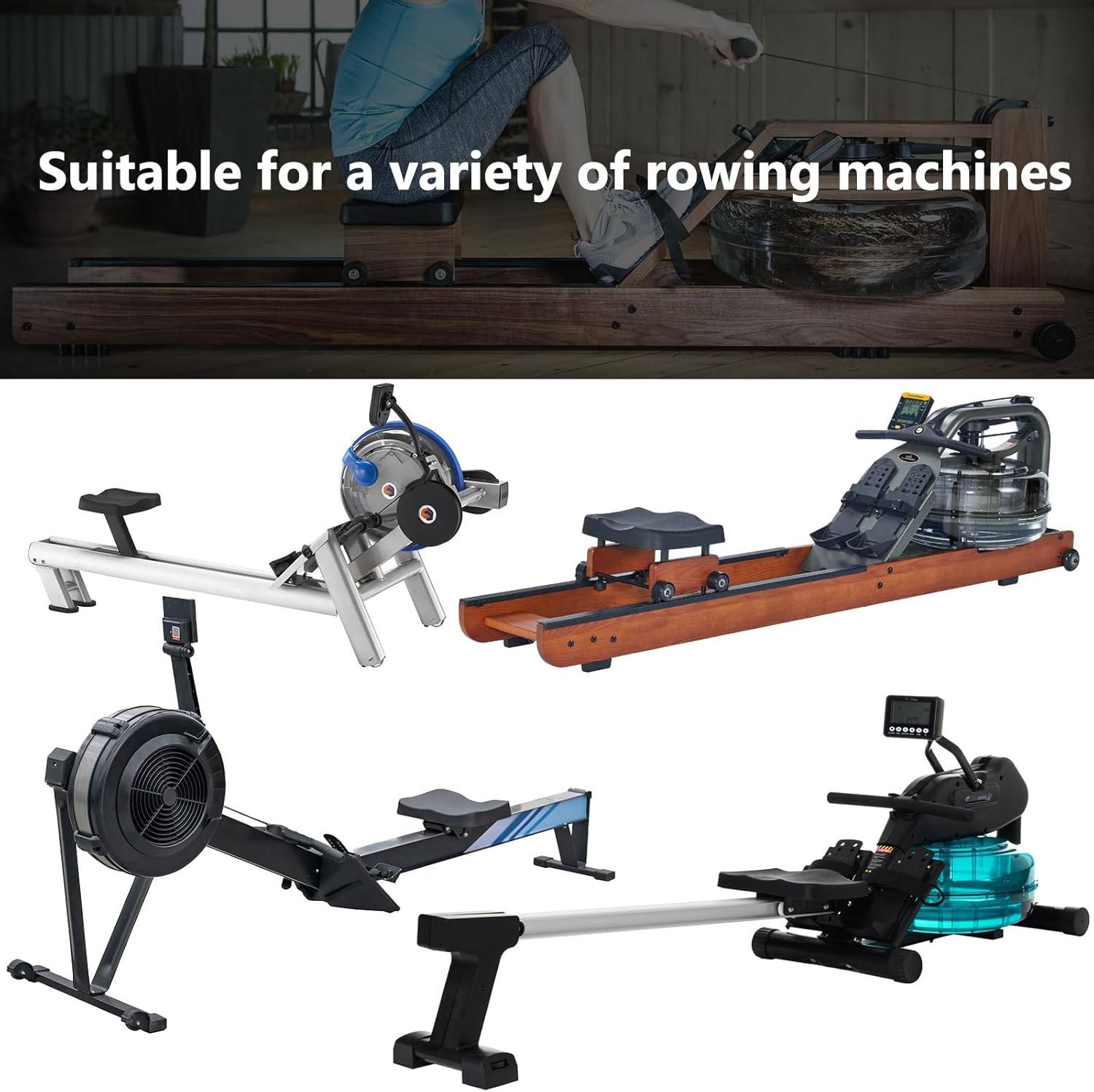 Rowing Machine Cover Concept 2 Rower Accessories Waterproof Dustproof Fitness Equipment Cover Fit for Concept 2 Rowing Machine 95" L x 24" W x 40" H Black - Image 3