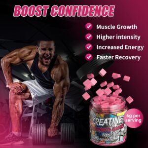 Creatine Monohydrate Gummies 6g for Men Women,Complex Creatine Monohydrate Chewable for Muscle Strength,Muscle Building,Energy Boost,Pre-Workout Energy Supplement,Vegan Raspberry – 120 Count