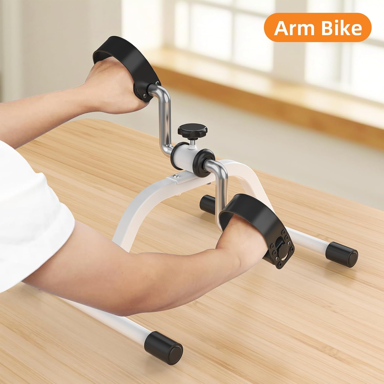 LUBBYGIM Under Desk Bike Pedal Exerciser, Non-Electric Mini Exercise Bike for Seniors, Adjustable Resistance Foot Desk Cycle for Arm & Leg Recovery, Physical Therapy, Easy to Use at Home - Image 3