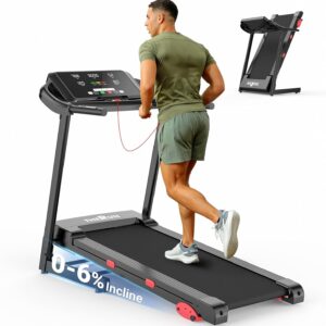 THERUN Home Treadmill with Incline Adjust, 3.0 HP Treadmill, Heart Rate Monitoring, Wider Running Belt