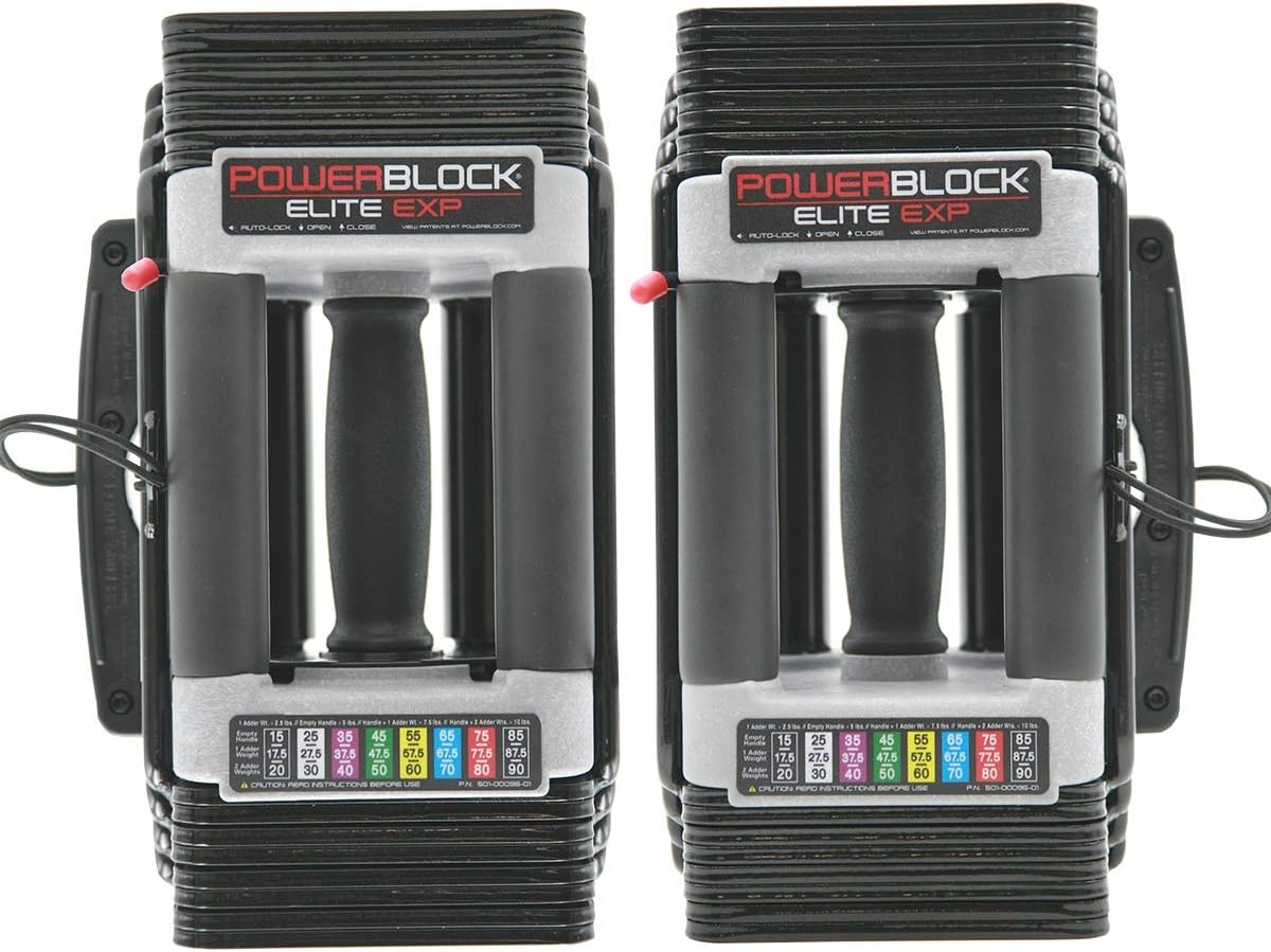PowerBlock Elite EXP Adjustable Dumbbells, Sold in Pairs, Stage 1, 5-50 lb. Dumbbells, Durable Steel Build, Innovative Workout Equipment, All-in-One Dumbbells, Expandable with Expansion Kits - Image 3