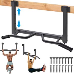 Kipika 32″ Ceiling Mounted Pull Up Bar – Heavy Duty, Highly Adjustable, Multifunctional Chin Up Bar – Home Gym System with Punching Bag Hanger and Resistance Bands Training