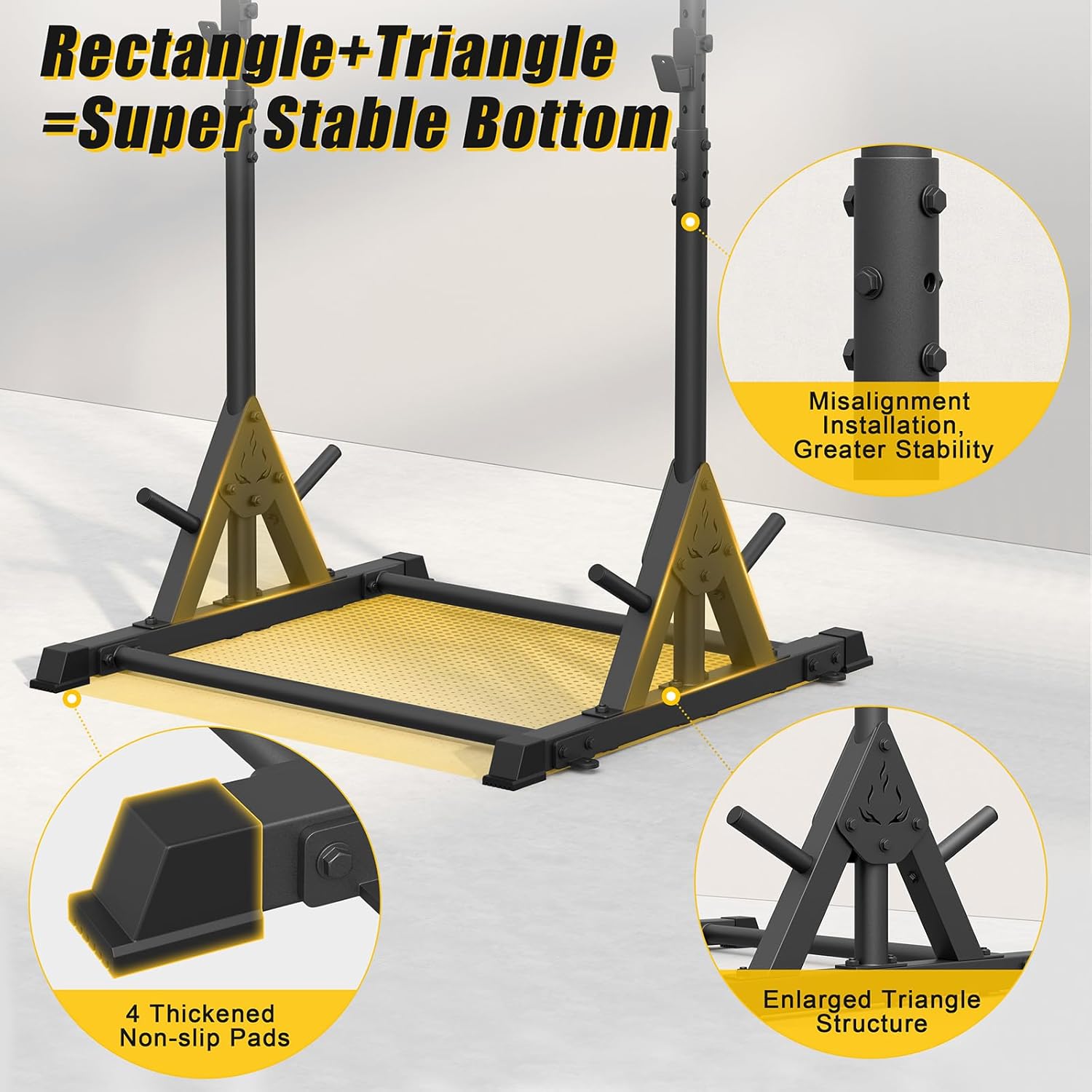 Pull Up Station, Strength Training Workout Pull Up Bar Free Standing, Adjustable Heavy Duty Pullup Bar Station, 600LBS Weight Capacity - Image 8