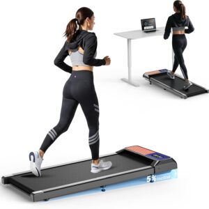 Walking Pad Treadmill, Portable Treadmills for Home, 2.5 HP Quiet Under Desk Treadmill with 5% Incline, 265 Lbs Capacity, 15″ X 35.4″ Running Walking Pad, Home Office Walking