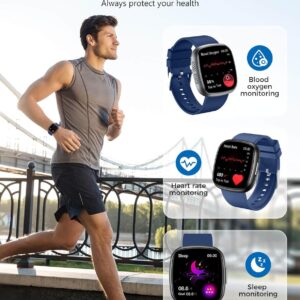 Smart Watch for Men with Bluetooth Call, 1.72″ Super Retina HD Display with Sleep, 24/7 Heart Rate HRV Spo2 Monitor, Waterproof Square Fitness Tracker, 135 Sport Modes, Smartwatch for Android iPhone
