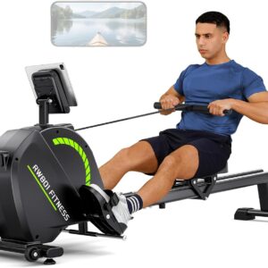 Dripex Rowing Machines for Home Use, Rowing Machine Magnetic Rower, 16 Levels of Workout Resistance, Max 350 LBS, Dual Slide Rail, Bluetooth App Compatible, LCD Monitor, Row Machine for Gym Exercise