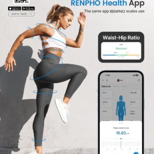 RENPHO Body Measuring Tape, Smart Tape Measure for Weight Loss, Bluetooth Fitness Equipment with App, Measuring Waist, Hip, Bust, Arms, Muscle Gain, Retractable, 60in /150cm, White