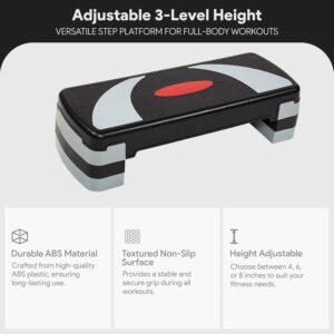 BalanceFrom Aerobic Exercise Step Platform with Raisers, Home & Gym Workout Stepper