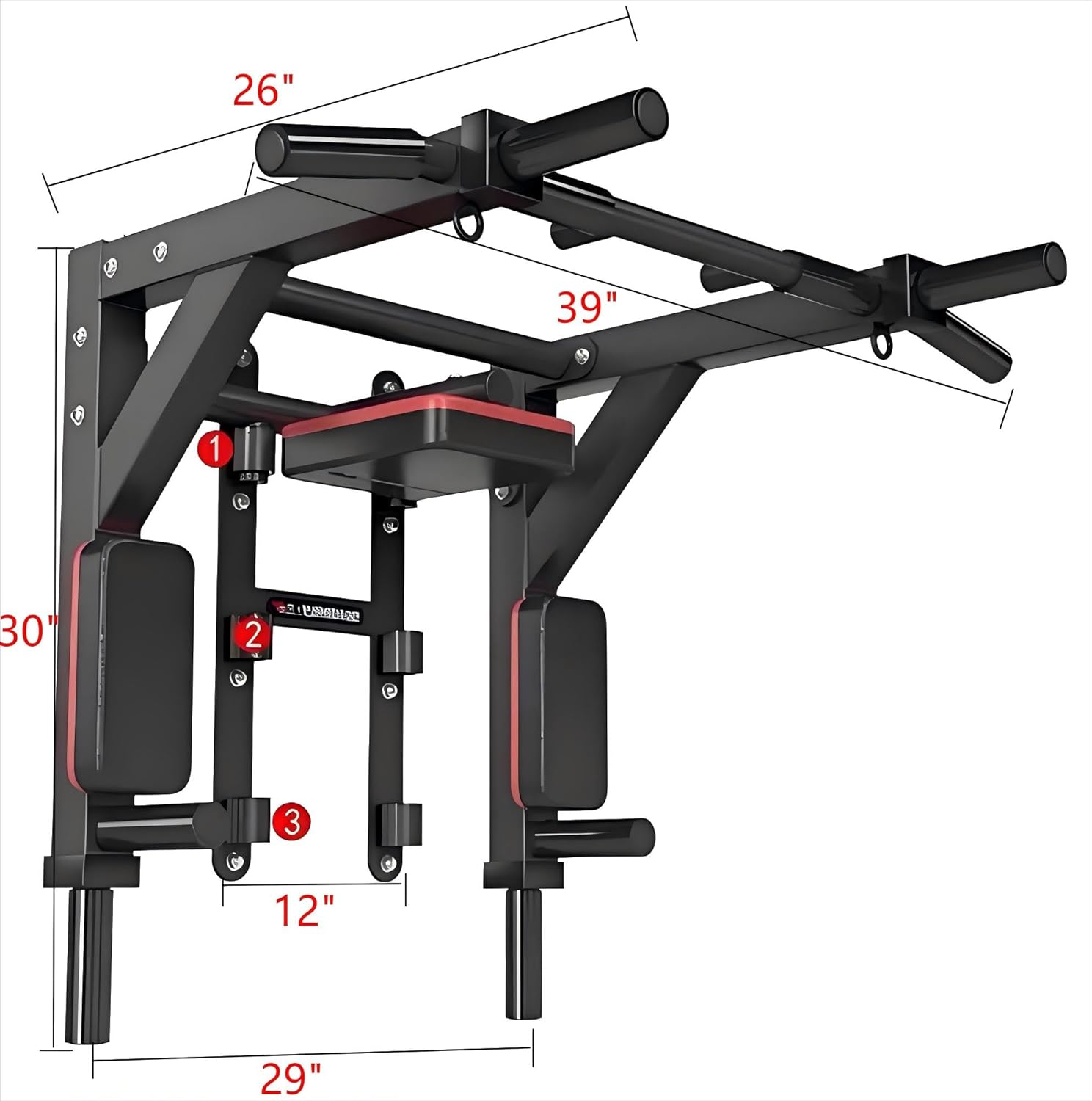 Multifunctional Wall Mounted Pull Up Bar/Chin Up bar,Dip Station for Indoor Home Gym Workout,Power Tower Set Gym Equipment 800LBS - Image 8