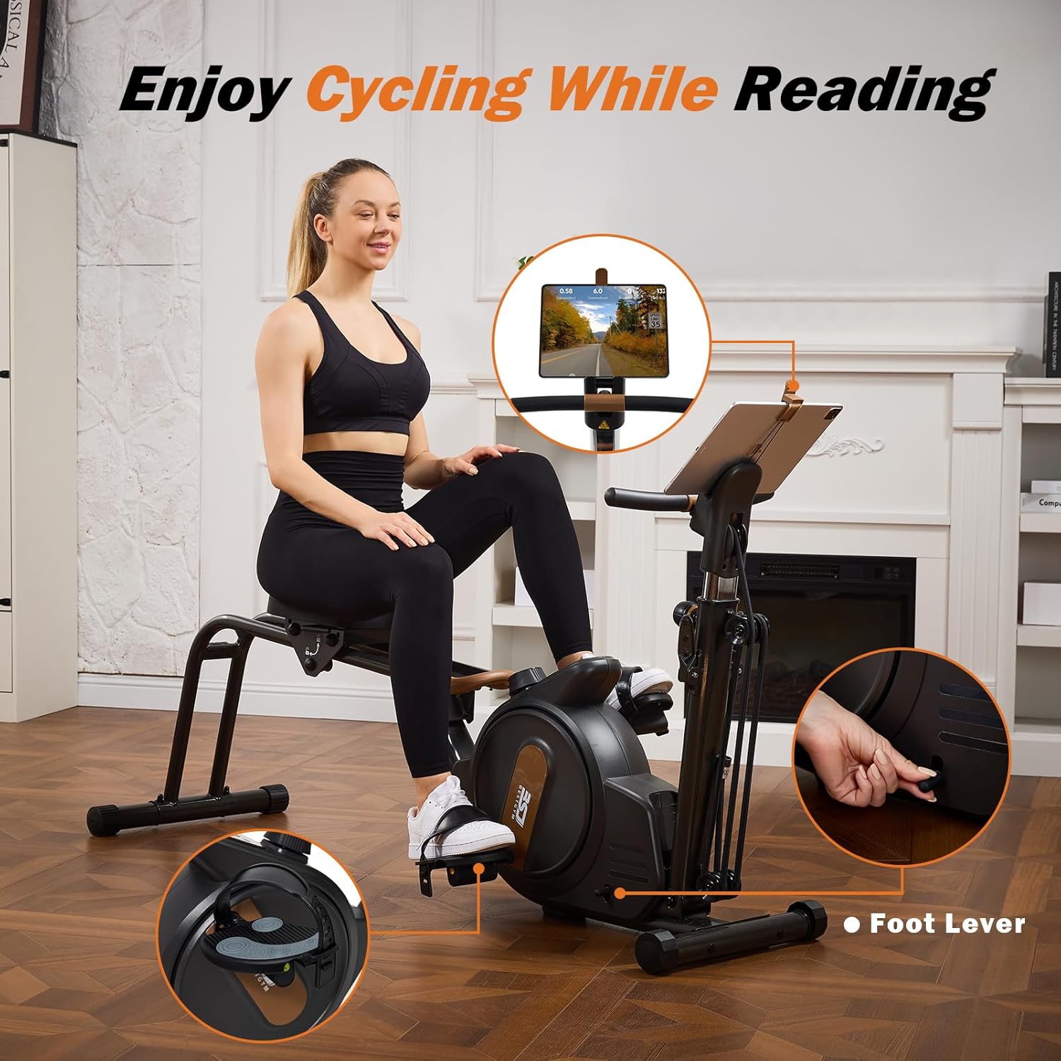 3 in 1 Rowing Machine, Dual Slide Rail 6-Level Adjustable Height with Max 350lb Weight Capacity, Home Fitness Rower for Full Body Workout, App Compatible - Image 3